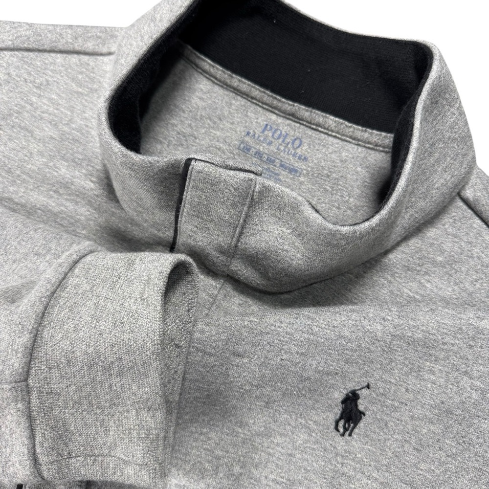 Polo Ralph‎ Lauren Men’s 2XB Grey Double‑Knit Quarter‑Snap Pullover